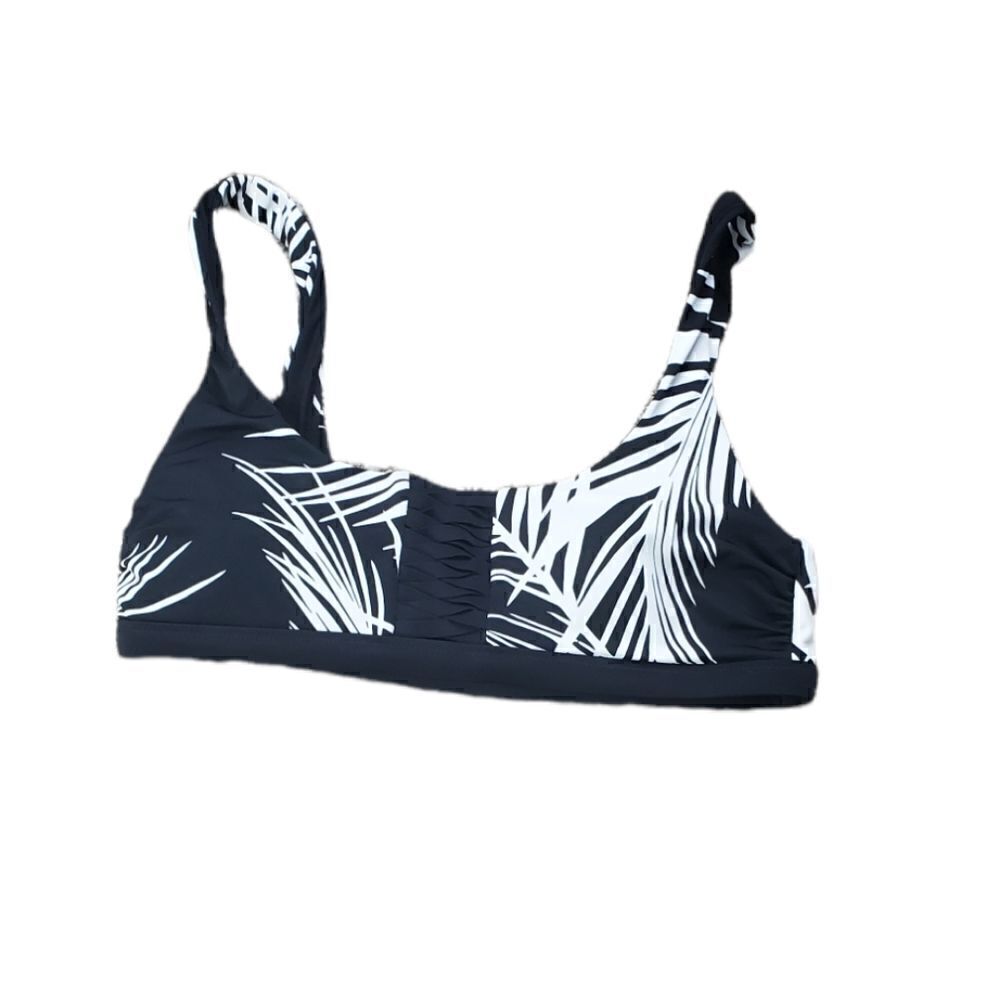 Athleta Black & White Tropical Prnt Bikini Top